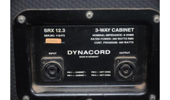 2 speakers DYNACORD, SRX 12,3, werking niet gekend